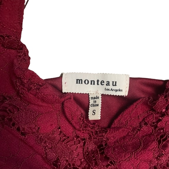 Monteau red lacy dress, size s - Picture 2 of 3
